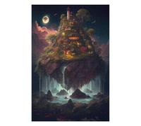 75x50cm/1000pcs Puzzles Enchanted Floating Island -1 Puzzle Adulte Jeu Manuel Course De Vitesse Cadeaux Uniques pour Anniversaire Et Noël 75x50cm/1000pcs