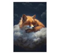 75x50cm/1000pcs Puzzles Fox Dreams on Cloud Puzzle pour Adultes Jeux Relaxants Découpe De Précision Cadeaux Uniques d'anniversaire Et De Noël 75x50cm/1000pcs