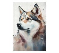75x50cm/1000pcs Puzzles Husky Animal Watercolor Puzzles pour Adultes Jeux De Détente Décoration Parfaite Cadeaux Uniques d'anniversaire Et De Noël 75x50cm/1000pcs