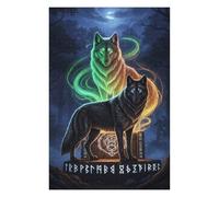 75x50cm/1000pcs Puzzles Mystical Wolves in Enchanted Forest Puzzle Adulte Jeu Manuel Course De Vitesse Cadeaux Uniques pour Anniversaire Et Noël 75x50cm/1000pcs
