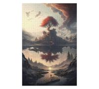 75x50cm/1000pcs Puzzles pour Adolescentes Island of The Red Tree Jeu De Puzzle Et Casse-tête pour Adultes - Cadeaux pour Femmes (Anniversaire, Noël) 75x50cm/1000pcs