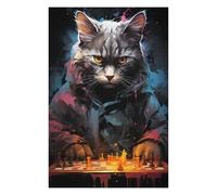 75x50cm/1000pcs Puzzles pour Adolescentes Strategic Cat Chess Master Jeu De Puzzle Et Casse-tête pour Adultes - Cadeaux pour Femmes (Anniversaire, Noël) 75x50cm/1000pcs