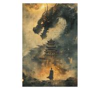 75x50cm/1000pcs Puzzles pour Adolescents Ancient Chinese Dragon Puzzles pour Adultes Jeux Amusants Une Œuvre d'art Cadeaux De Noël Et d'anniversaire 75x50cm/1000pcs