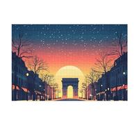 75x50cm/1000pcs Puzzles pour Adolescents Arc De Triomphe at Sunset Puzzles pour Adultes - Jouets Anti-Stress - Décoration Parfaite - Activités Ludiques À La Maison 75x50cm/1000pcs