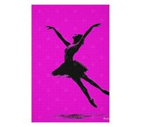 75x50cm/1000pcs Puzzles pour Adolescents Ballerina Silhouette - Elegant Dance on Pink Puzzles pour Adultes Jeux Amusants Vacances À La Maison Passer Le Temps Défi À Compléter 75x50cm/1000pcs