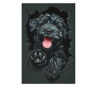 75x50cm/1000pcs Puzzles pour Adolescents Black Russian Terrier Puzzle pour Adultes - Jeu De Réflexion - Anti-Stress - Stimule Le Cerveau