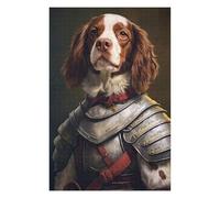 75x50cm/1000pcs Puzzles pour Adolescents Brittany Spaniel Dog in Armor Puzzles pour Adultes : Jeux Relaxants, Défis Difficiles, Cadeaux Et Anniversaires Uniques 75x50cm/1000pcs
