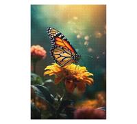 75x50cm/1000pcs Puzzles pour Adolescents Butterfly on Yellow Flower Puzzles pour Adultes Jeu Manuel Défi Difficile Aidez Votre Cerveau À Faire Travailler 75x50cm/1000pcs