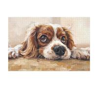 75x50cm/1000pcs Puzzles pour Adolescents Cavalier King Charles Spaniel Painting Jeu De Puzzle Et De Réflexion, Cadeaux pour Femmes, À Offrir À Toute La Famille 75x50cm/1000pcs