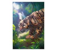 75x50cm/1000pcs Puzzles pour Adolescents Clouded Leopard in Jungle Puzzles pour Adultes - Jeu Manuel - Assemblage De Motifs - Cadeaux d'anniversaire Uniques 75x50cm/1000pcs