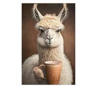 75x50cm/1000pcs Puzzles pour Adolescents Coffee Llama Puzzle Mural, Jouet, Décoration, Défi Difficile, Cadeau Anti-Stress 75x50cm/1000pcs