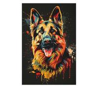 75x50cm/1000pcs Puzzles pour Adolescents Colorful German Shepherd Art Print-5 Puzzles pour Adultes : Jeux Relaxants, Défis Difficiles, Cadeaux Et Anniversaires Uniques 75x50cm/1000pcs