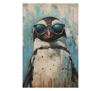75x50cm/1000pcs Puzzles pour Adolescents Cool Penguin Sunglasses Puzzle pour Adultes - Jeu De Réflexion - Anti-Stress - Stimule Le Cerveau