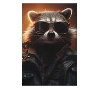 75x50cm/1000pcs Puzzles pour Adolescents Cool Raccoon Sunglasses Puzzles pour Adultes : Analyse Et Logique du Jeu Pratique pour Anniversaire, Noël 75x50cm/1000pcs