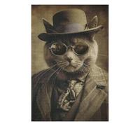 75x50cm/1000pcs Puzzles pour Adolescents Cool Vintage Cat Puzzle pour Adultes - Jeu Manuel - Décoration Parfaite - Difficile Et Stimulant 75x50cm/1000pcs