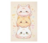 75x50cm/1000pcs Puzzles pour Adolescents Cute Kawaii Cats Japan Art Puzzles pour Adultes : Analyse Et Logique du Jeu Pratique pour Anniversaire, Noël 75x50cm/1000pcs