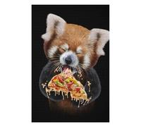 75x50cm/1000pcs Puzzles pour Adolescents Cute Red Panda Love Pizza Puzzles Jeux Amusants Découpe De Précision Cadeaux Uniques pour Anniversaire Et Noël 75x50cm/1000pcs