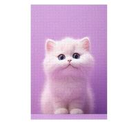 75x50cm/1000pcs Puzzles pour Adolescents Cute White Kitten Puzzle pour Adultes - Jeu De Réflexion - Anti-Stress - Stimule Le Cerveau