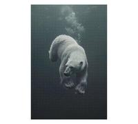 75x50cm/1000pcs Puzzles pour Adolescents Diving Polar Bear Puzzle pour Adultes, Jeu De Réflexion, Cadeau pour Femmes, Défi Éducatif 75x50cm/1000pcs