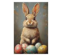75x50cm/1000pcs Puzzles pour Adolescents Easter Bunny with Eggs Puzzles pour Adultes - Jeu Manuel - Assemblage De Motifs - Cadeaux d'anniversaire Uniques 75x50cm/1000pcs