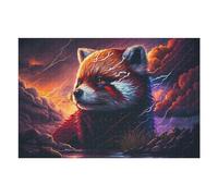 75x50cm/1000pcs Puzzles pour Adolescents Electric Red Panda Storm Jeu De Puzzle Et De Réflexion, Cadeaux pour Femmes, À Offrir À Toute La Famille 75x50cm/1000pcs