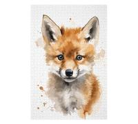 75x50cm/1000pcs Puzzles pour Adolescents Fox Watercolor Art Puzzle pour Adultes - Jeu De Réflexion - Anti-Stress - Stimule Le Cerveau