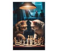 75x50cm/1000pcs Puzzles pour Adolescents Funny Cats Playing Chess Puzzle pour Adultes - Jeu Manuel - Décoration Parfaite - Difficile Et Stimulant 75x50cm/1000pcs