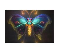 75x50cm/1000pcs Puzzles pour Adolescents Glowing Neon Butterfly Artwork-4 Puzzles pour Adultes Jeux Familiaux Analyse Et Logique Jeux Stimulants Cadeaux 75x50cm/1000pcs