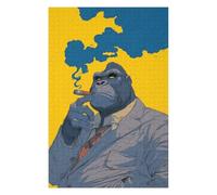75x50cm/1000pcs Puzzles pour Adolescents Gorilla in Suit Smoking Cigar Puzzles pour Adultes Jeux De Détente Cadeau d'anniversaire Cadeaux Uniques pour Un Anniversaire Et Noël 75x50cm/1000pcs