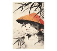 75x50cm/1000pcs Puzzles pour Adolescents Happy Bamboo Japanese Cat Puzzles pour Adultes : Analyse Et Logique du Jeu Pratique pour Anniversaire, Noël 75x50cm/1000pcs