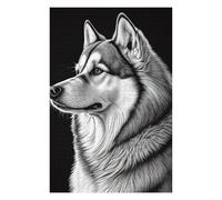 75x50cm/1000pcs Puzzles pour Adolescents Husky Drawn Dog Puzzle pour Adultes - Jeu De Réflexion - Anti-Stress - Stimule Le Cerveau