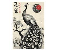 75x50cm/1000pcs Puzzles pour Adolescents Japanese Beautiful Peacock Puzzles pour Adultes : Analyse Et Logique du Jeu Pratique pour Anniversaire, Noël 75x50cm/1000pcs