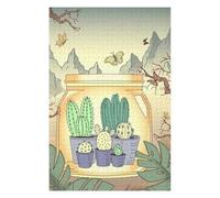 75x50cm/1000pcs Puzzles pour Adolescents Japanese Cactus Vintage Puzzle Anti-Stress - Décoration Idéale pour Un Anniversaire Ou Noël 75x50cm/1000pcs