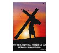 75x50cm/1000pcs Puzzles pour Adolescents Jesus with Cross Puzzle Anti-Stress - Décoration Idéale pour Un Anniversaire Ou Noël 75x50cm/1000pcs