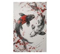 75x50cm/1000pcs Puzzles pour Adolescents Koi Fish Balance Cherry Blossoms Puzzle Anti-Stress - Décoration Idéale pour Un Anniversaire Ou Noël 75x50cm/1000pcs