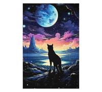 75x50cm/1000pcs Puzzles pour Adolescents Lone Wolf Fantasy Sunset Puzzles Jeux Amusants Découpe De Précision Cadeaux Uniques pour Anniversaire Et Noël 75x50cm/1000pcs