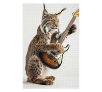 75x50cm/1000pcs Puzzles pour Adolescents Lynx Guitar Puzzles pour Adultes : Analyse Et Logique du Jeu Pratique pour Anniversaire, Noël 75x50cm/1000pcs