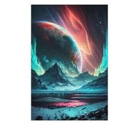 75x50cm/1000pcs Puzzles pour Adolescents Magical Aurora Mountain Puzzles Jeux Amusants Découpe De Précision Cadeaux Uniques pour Anniversaire Et Noël 75x50cm/1000pcs
