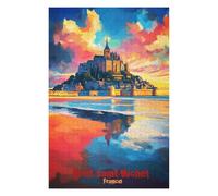 75x50cm/1000pcs Puzzles pour Adolescents Mont Saint Michel Art Puzzle pour Adultes - Jeu Manuel - Décoration Parfaite - Difficile Et Stimulant 75x50cm/1000pcs