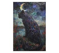 75x50cm/1000pcs Puzzles pour Adolescents Moonlight Gemstone Cat Puzzle Anti-Stress - Décoration Idéale pour Un Anniversaire Ou Noël 75x50cm/1000pcs
