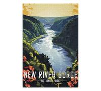 75x50cm/1000pcs Puzzles pour Adolescents New River Gorge National Park Puzzle pour Adultes - Jeu Familial - Niveau De Difficulté Élevé - Cadeaux De Noël Et d'anniversaire 75x50cm/1000pcs
