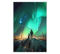 75x50cm/1000pcs Puzzles pour Adolescents Northern Light Stargazing Puzzles Jeux Amusants Découpe De Précision Cadeaux Uniques pour Anniversaire Et Noël 75x50cm/1000pcs