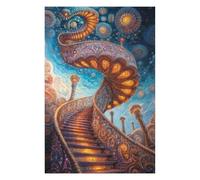 75x50cm/1000pcs Puzzles pour Adolescents Ornate Stairway to The Sky Puzzles pour Adultes Jeu Manuel Défi Difficile Aidez Votre Cerveau À Faire Travailler 75x50cm/1000pcs