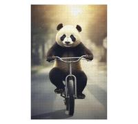 75x50cm/1000pcs Puzzles pour Adolescents Panda on A Bicycle Puzzles pour Adultes - Jeu De Réflexion - Décoration Intérieure - Difficile Et Stimulant 75x50cm/1000pcs