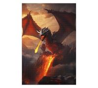 75x50cm/1000pcs Puzzles pour Adolescents Red Fire Elder Dragon Puzzles Jeux Amusants Découpe De Précision Cadeaux Uniques pour Anniversaire Et Noël 75x50cm/1000pcs