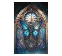 75x50cm/1000pcs Puzzles pour Adolescents Steampunk Butterfly Clock Art Print Puzzles pour Adultes : Jeux Relaxants, Défis Difficiles, Cadeaux Et Anniversaires Uniques 75x50cm/1000pcs