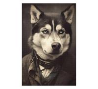75x50cm/1000pcs Puzzles pour Adolescents Stylish Husky in Formal Attire Casse-têtes pour Adolescents - Jeu De Réflexion - Cadeau d'anniversaire - Activités Amusantes À La Maison 75x50cm/1000pcs