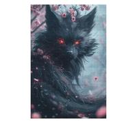 75x50cm/1000pcs Puzzles pour Adolescents The Demon Kitsune Fox Puzzles Jeux Amusants Découpe De Précision Cadeaux Uniques pour Anniversaire Et Noël 75x50cm/1000pcs