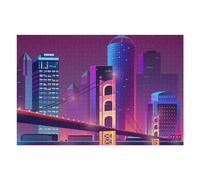 75x50cm/1000pcs Puzzles pour Adolescents The Night City Jeu De Puzzle Et De Réflexion, Cadeaux pour Femmes, À Offrir À Toute La Famille 75x50cm/1000pcs