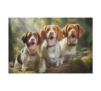 75x50cm/1000pcs Puzzles pour Adolescents Three Brittany Spaniel Jeu De Puzzle Et De Réflexion, Cadeaux pour Femmes, À Offrir À Toute La Famille 75x50cm/1000pcs